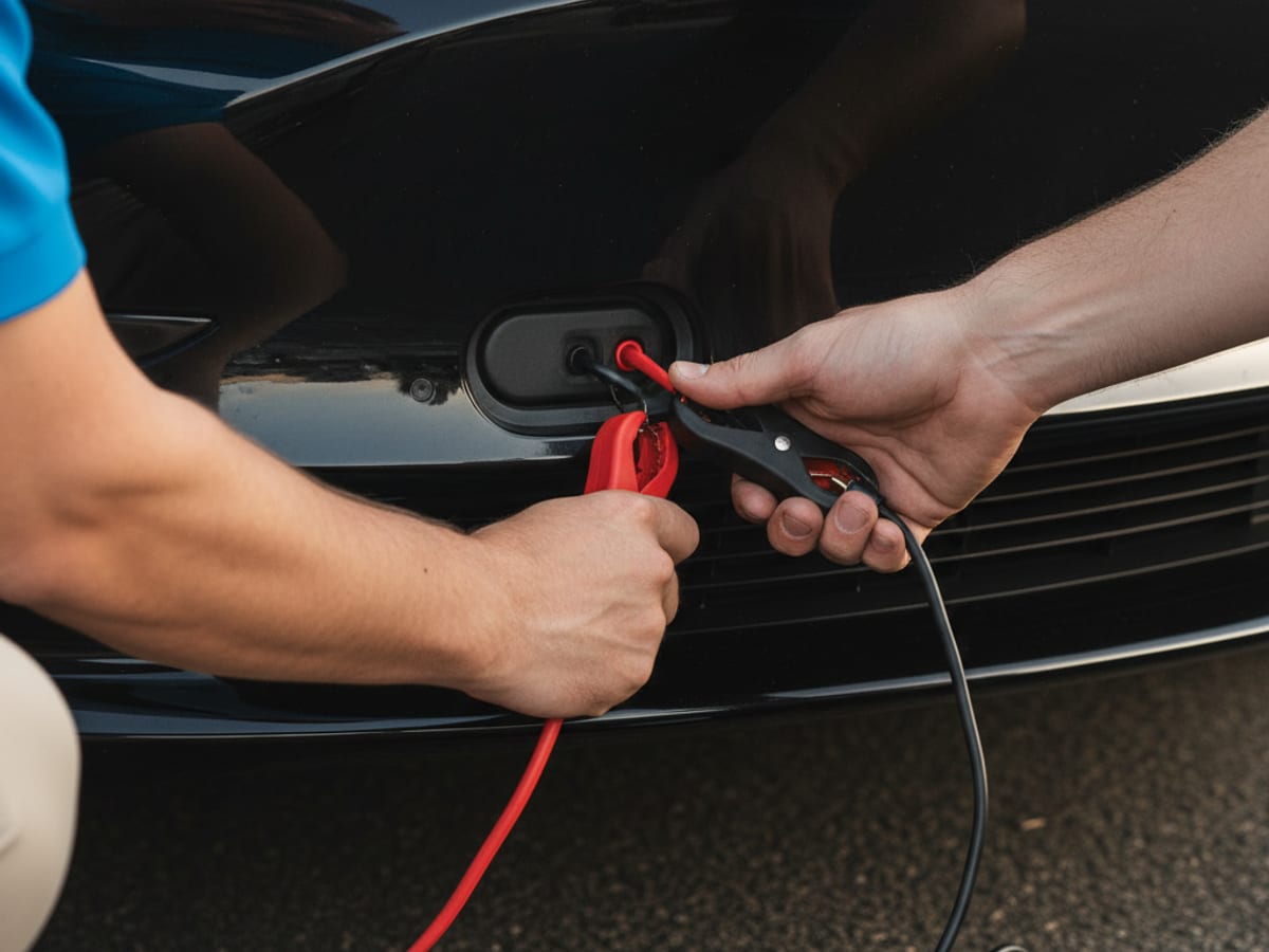 Model-specific low-voltage access area on a Tesla in Los Angeles County